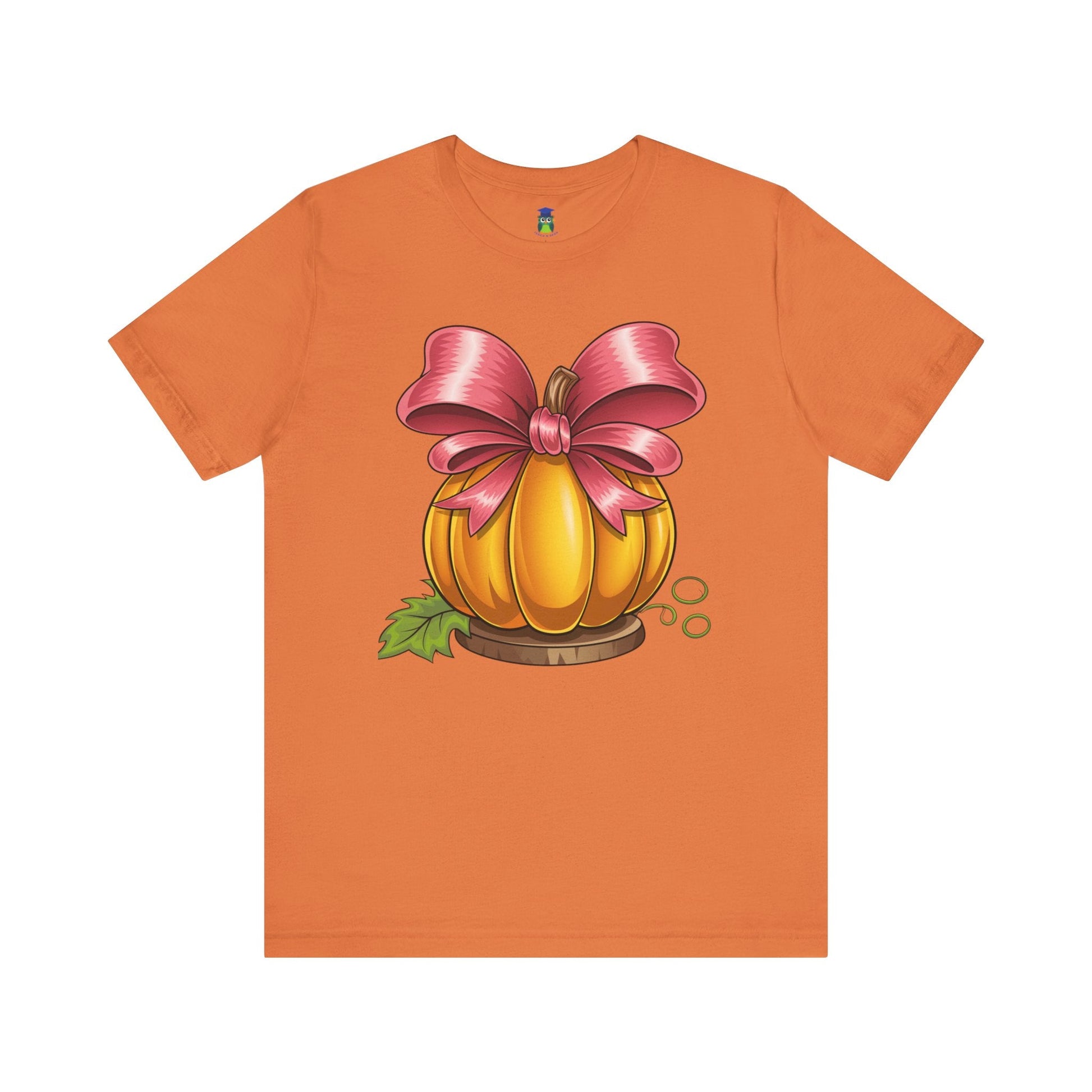 Pumpkin with Bow Halloween Teacher Shirt - teachngear