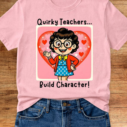 Quirky Teachers Build Character Teacher T-Shirt - teachngear