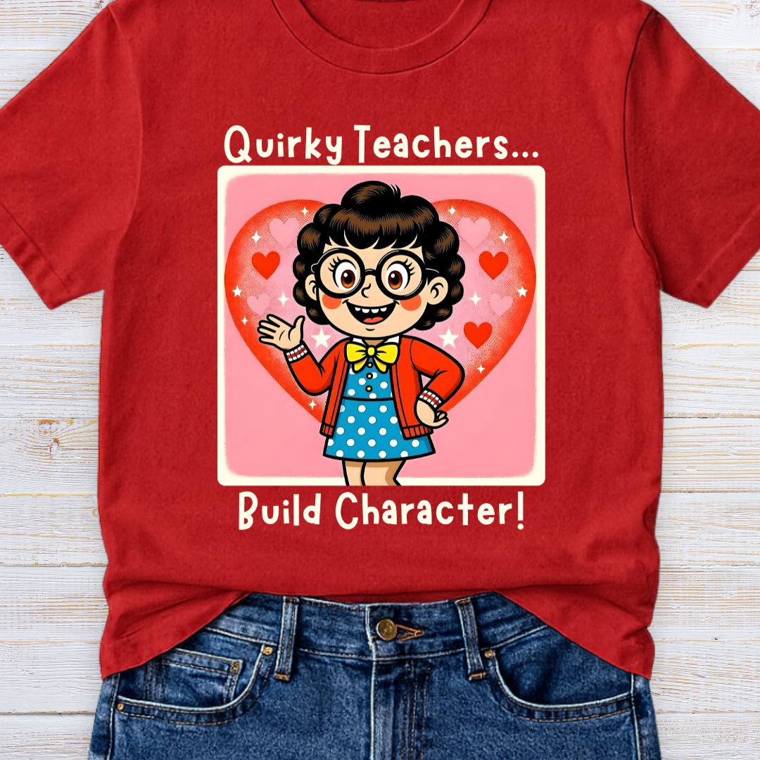 Quirky Teachers Build Character Teacher T-Shirt - teachngear