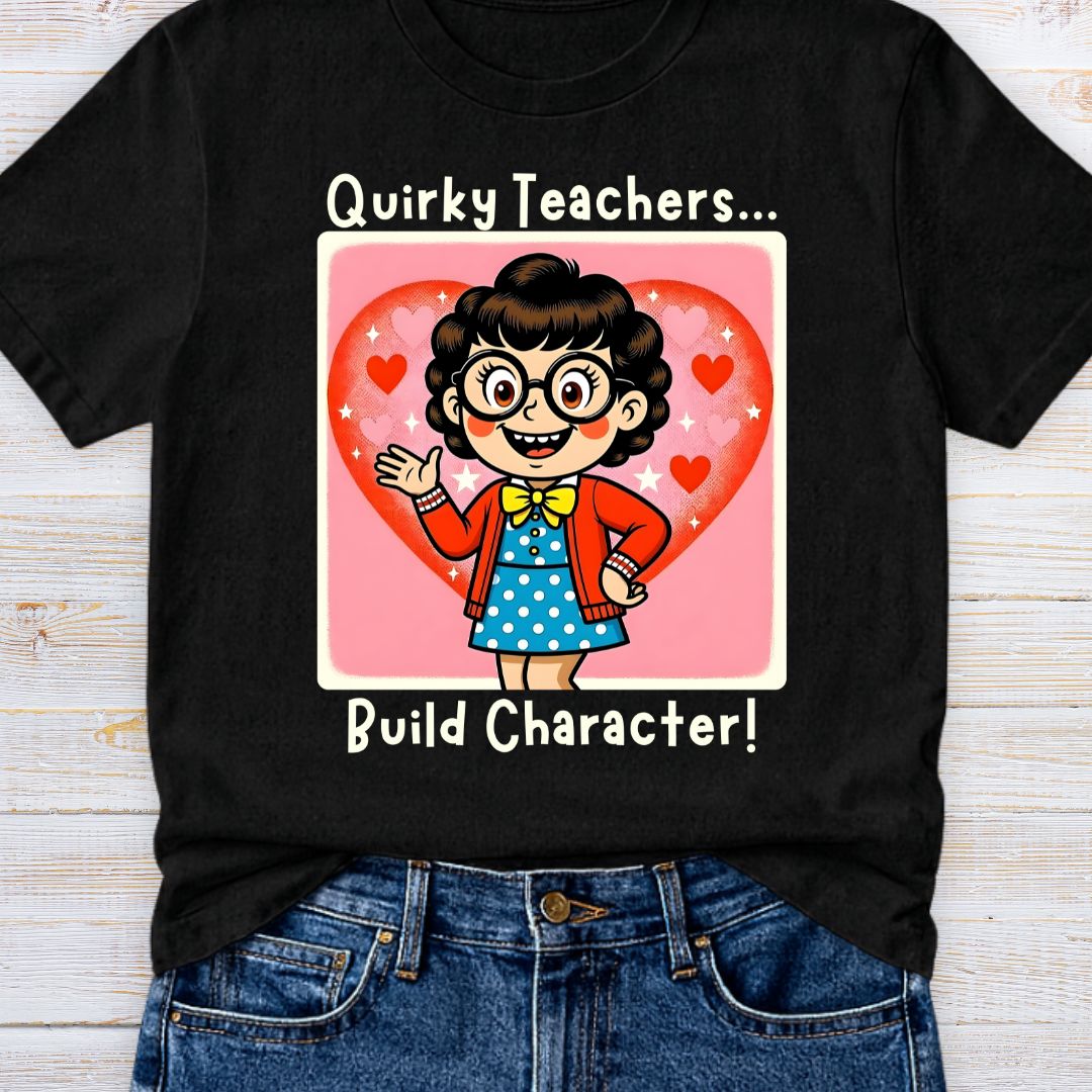 Quirky Teachers Build Character Teacher T-Shirt - teachngear