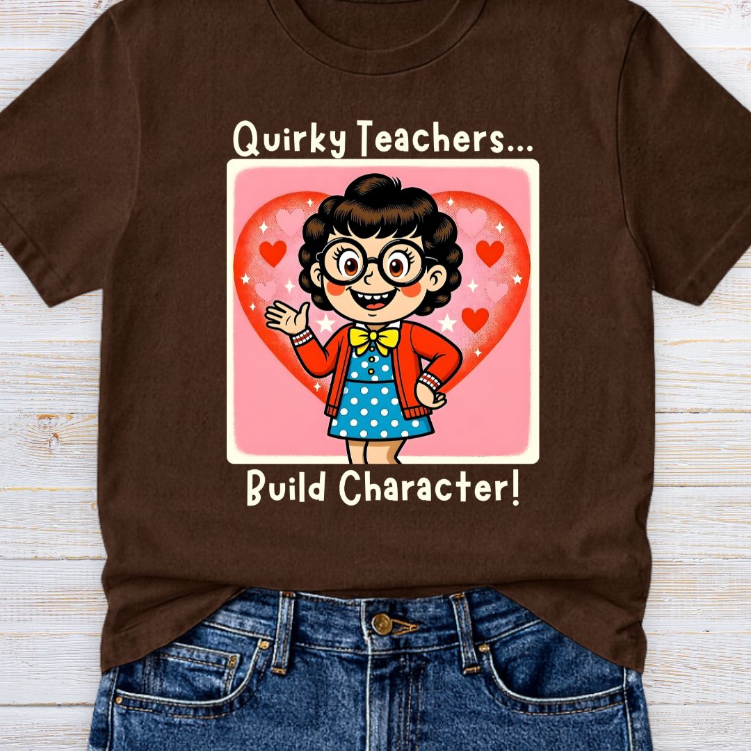 Quirky Teachers Build Character Teacher T-Shirt - teachngear