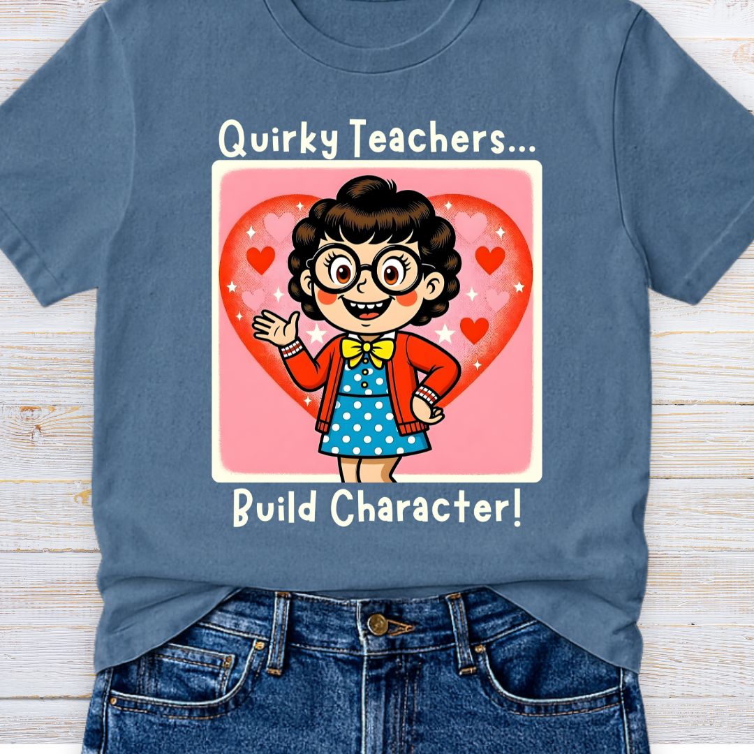 Quirky Teachers Build Character Teacher T-Shirt - teachngear