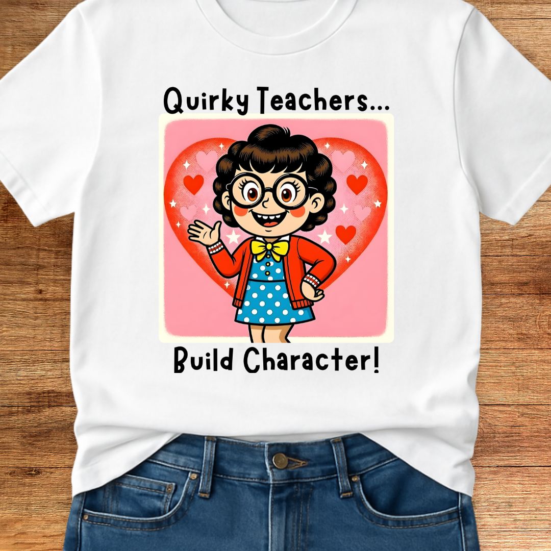 Quirky Teachers Build Character Teacher T-Shirt - teachngear