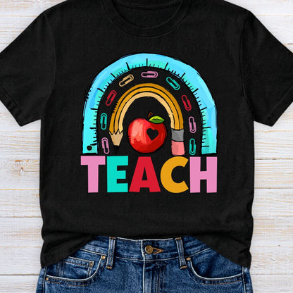 Rainbow Teach Teacher T-Shirt - teachngear