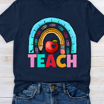Rainbow Teach Teacher T-Shirt - teachngear