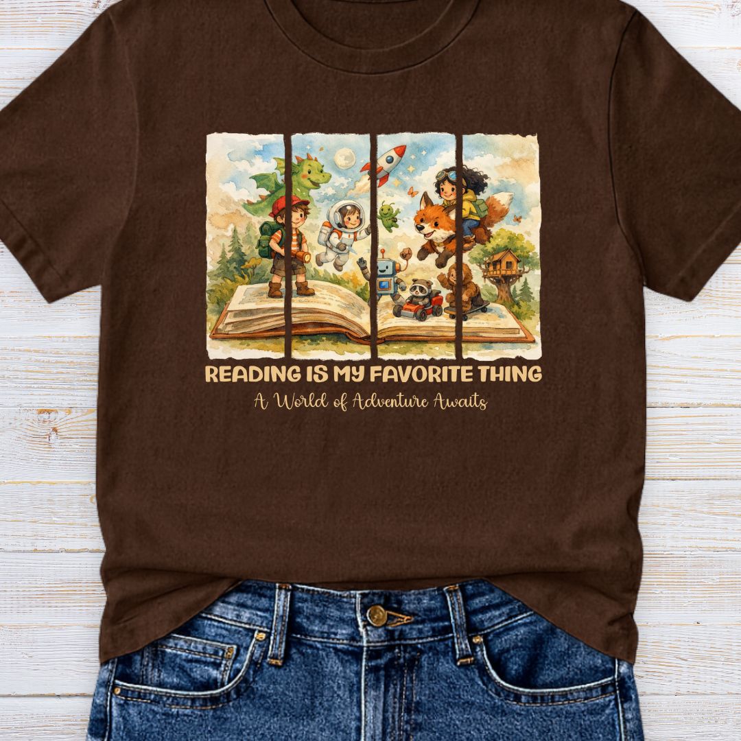 Reading is my Favorite Thing Teacher T-Shirt - teachngear