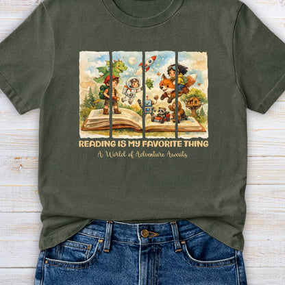 Reading is my Favorite Thing Teacher T-Shirt - teachngear