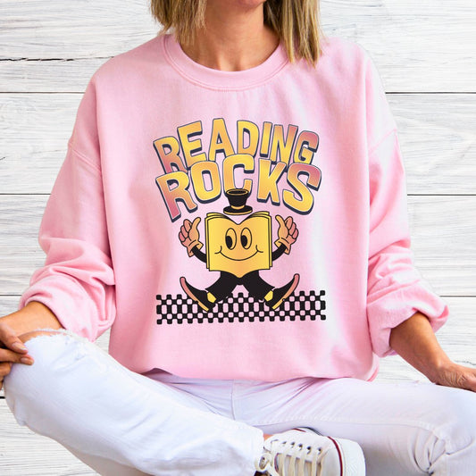 Reading Rocks Teacher Sweatshirt - teachngear