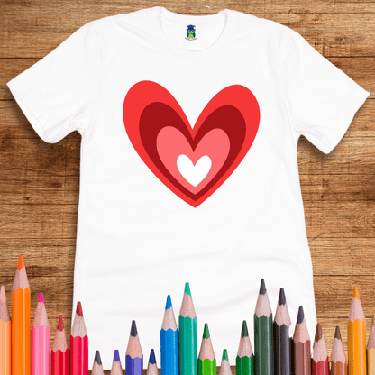 Red Love Heart Teacher T-Shirt - teachngear