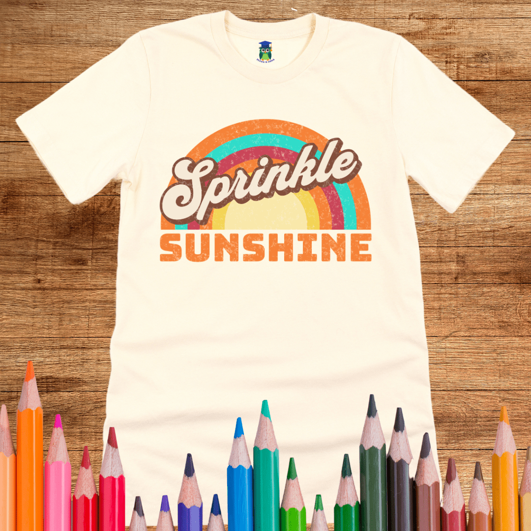 Retro Sprinkle Sunshine Teacher Shirt - teachngear