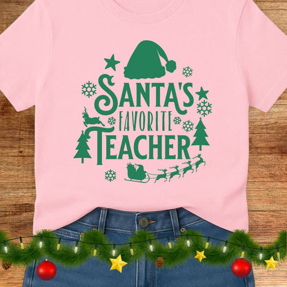 Santa's Favorite Teacher Shirt 2 - teachngear