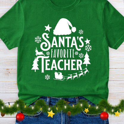 Santa's Favorite Teacher Shirt 2 - teachngear