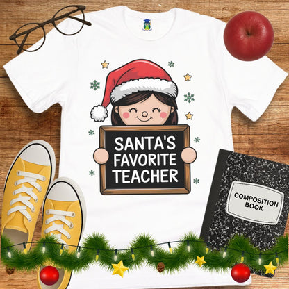 Santa's Favorite Teacher Shirt - teachngear