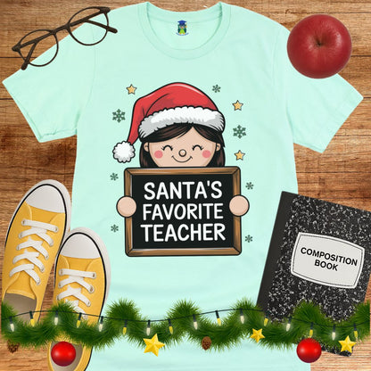 Santa's Favorite Teacher Shirt - teachngear
