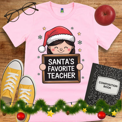 Santa's Favorite Teacher Shirt - teachngear