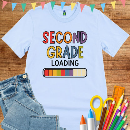 Second Grade Loading Teacher T-Shirt - teachngear