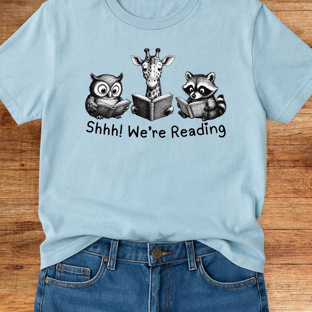 Shhh We're Reading Teacher T-Shirt - teachngear