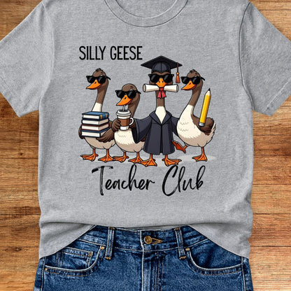 Silly Geese Teacher Club Teacher T-Shirt - teachngear