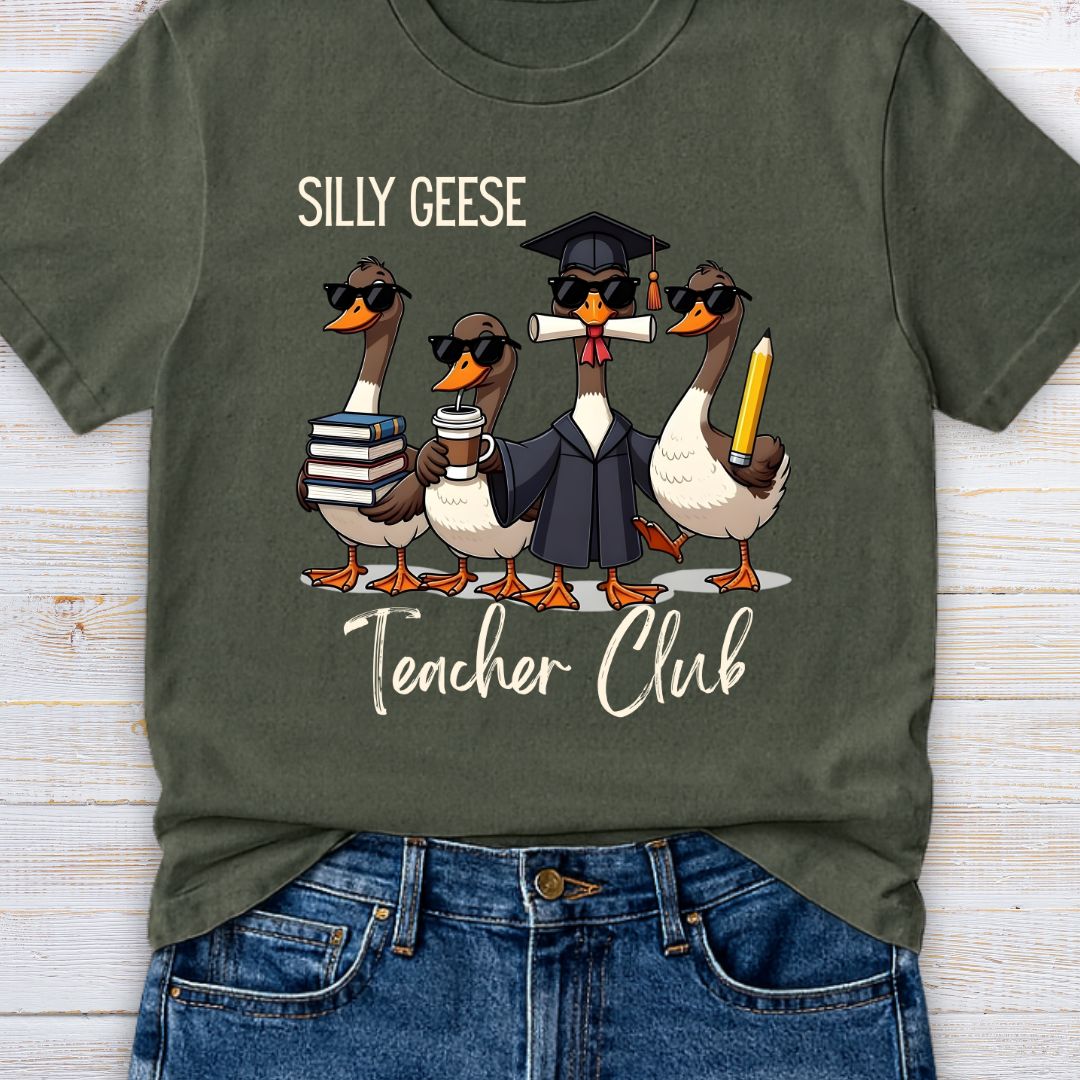 Silly Geese Teacher Club Teacher T-Shirt - teachngear