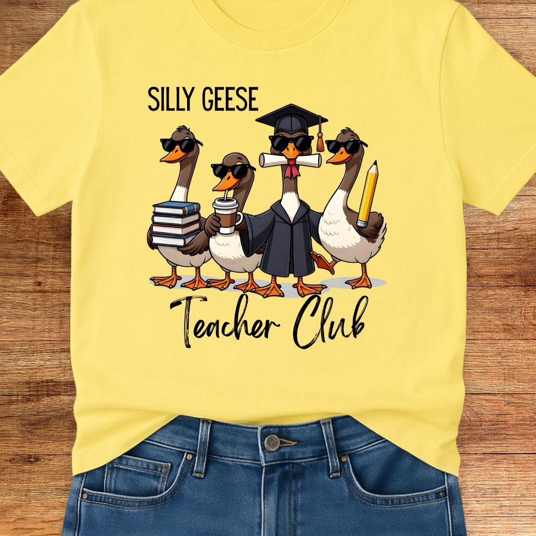 Silly Geese Teacher Club Teacher T-Shirt - teachngear