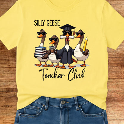 Silly Geese Teacher Club Teacher T-Shirt - teachngear