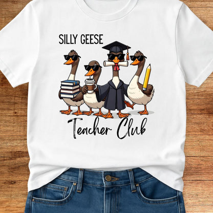 Silly Geese Teacher Club Teacher T-Shirt - teachngear