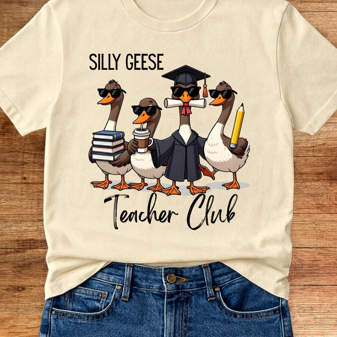 Silly Geese Teacher Club Teacher T-Shirt - teachngear