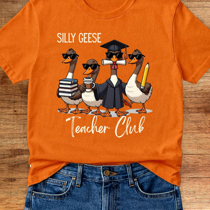 Silly Geese Teacher Club Teacher T-Shirt - teachngear