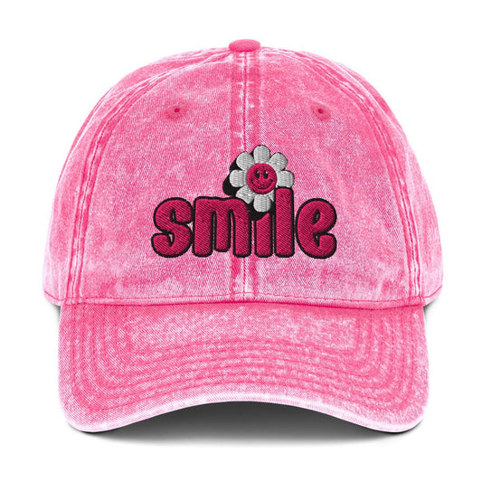 Smile Embroidered Cotton Twill Cap - teachngear