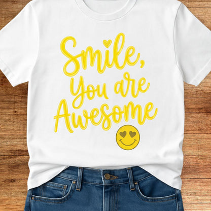 Smile, You are Awesome Teacher T-Shirt - teachngear