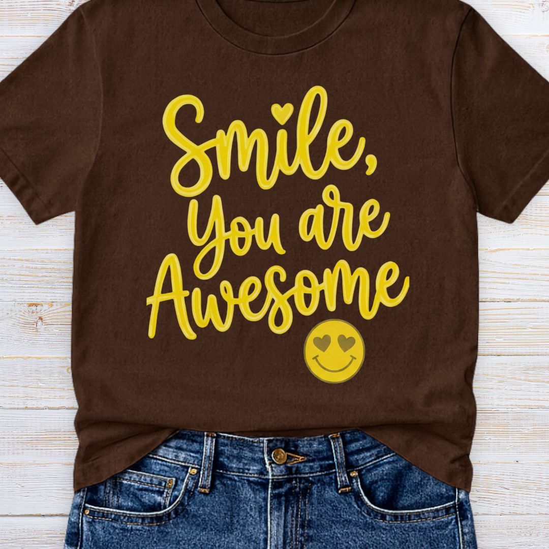 Smile, You are Awesome Teacher T-Shirt - teachngear