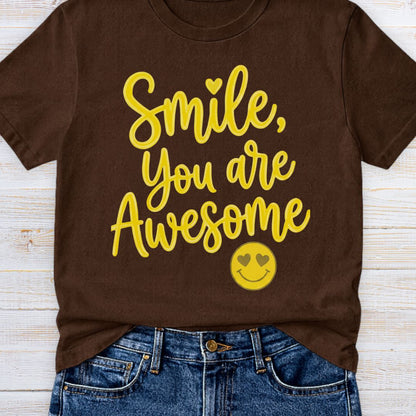 Smile, You are Awesome Teacher T-Shirt - teachngear
