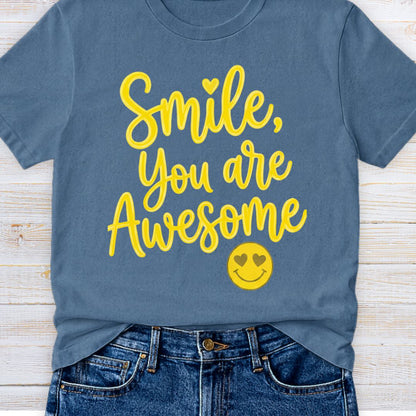 Smile, You are Awesome Teacher T-Shirt - teachngear