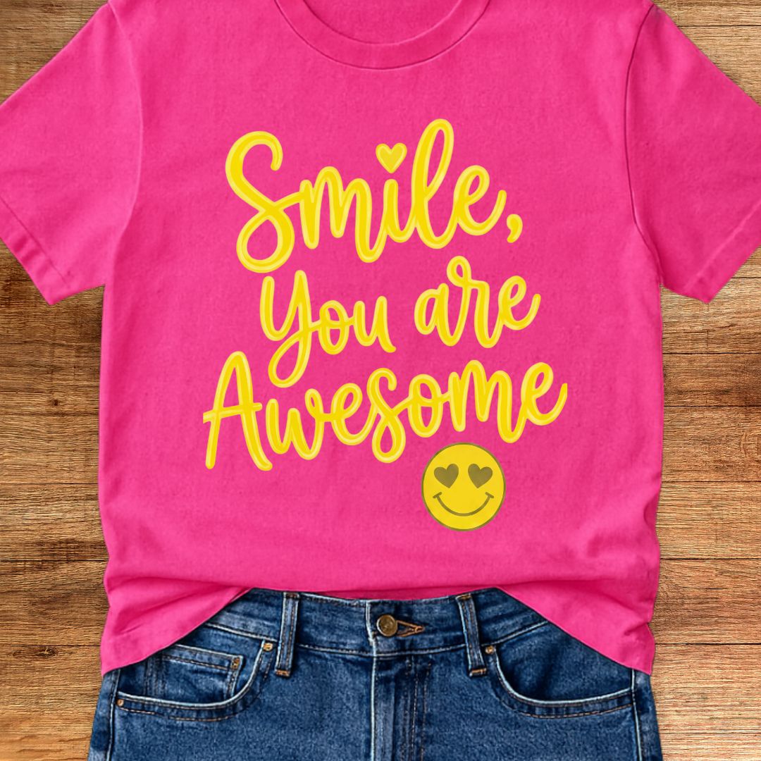 Smile, You are Awesome Teacher T-Shirt - teachngear
