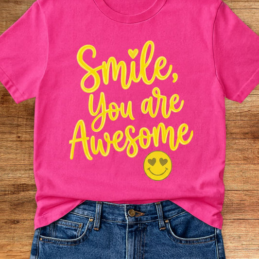 Smile, You are Awesome Teacher T-Shirt - teachngear