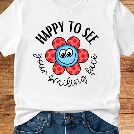 Smiling Face Teacher T-Shirt - teachngear