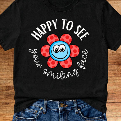 Smiling Face Teacher T-Shirt - teachngear