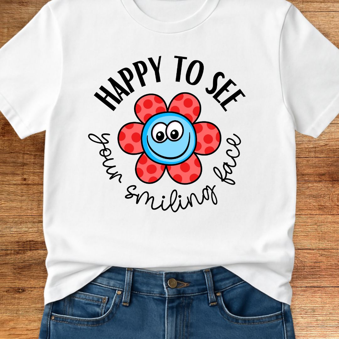 Smiling Face Teacher T-Shirt - teachngear