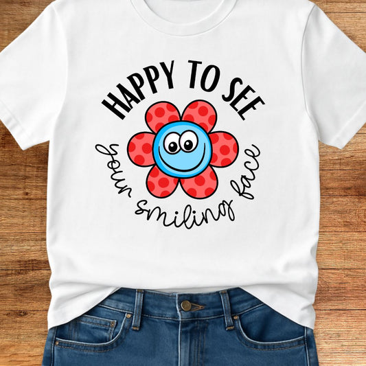 Smiling Face Teacher T-Shirt - teachngear