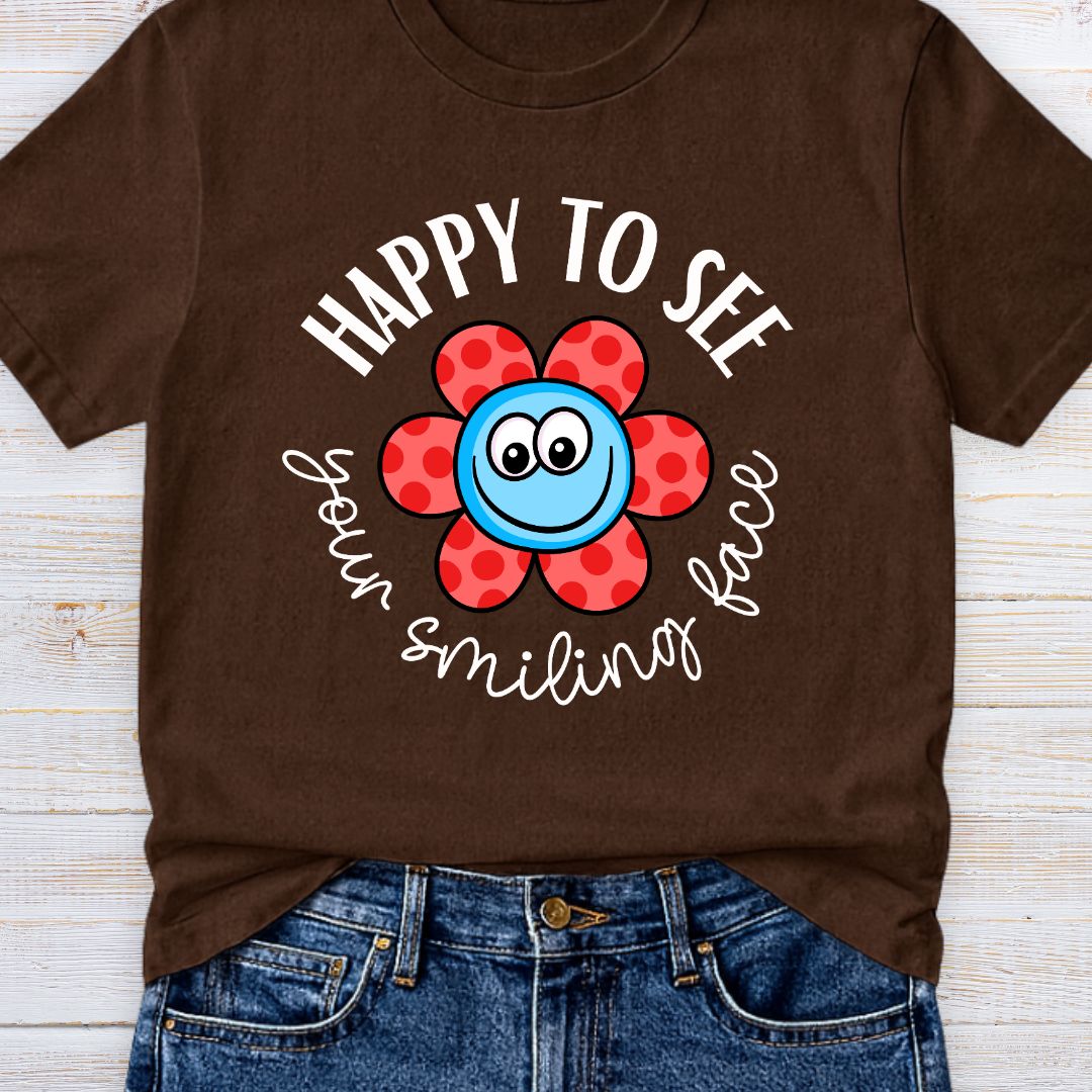 Smiling Face Teacher T-Shirt - teachngear