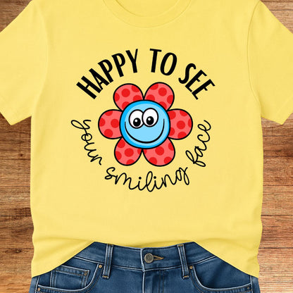 Smiling Face Teacher T-Shirt - teachngear