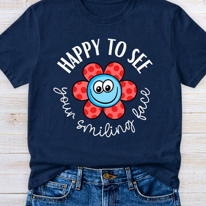 Smiling Face Teacher T-Shirt - teachngear