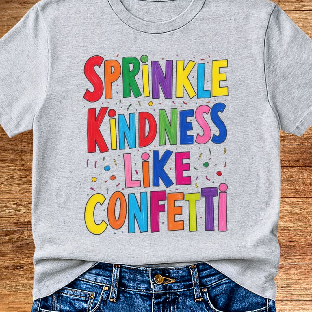 Sprinkle Kindness like Confetti Teacher T-Shirt - teachngear