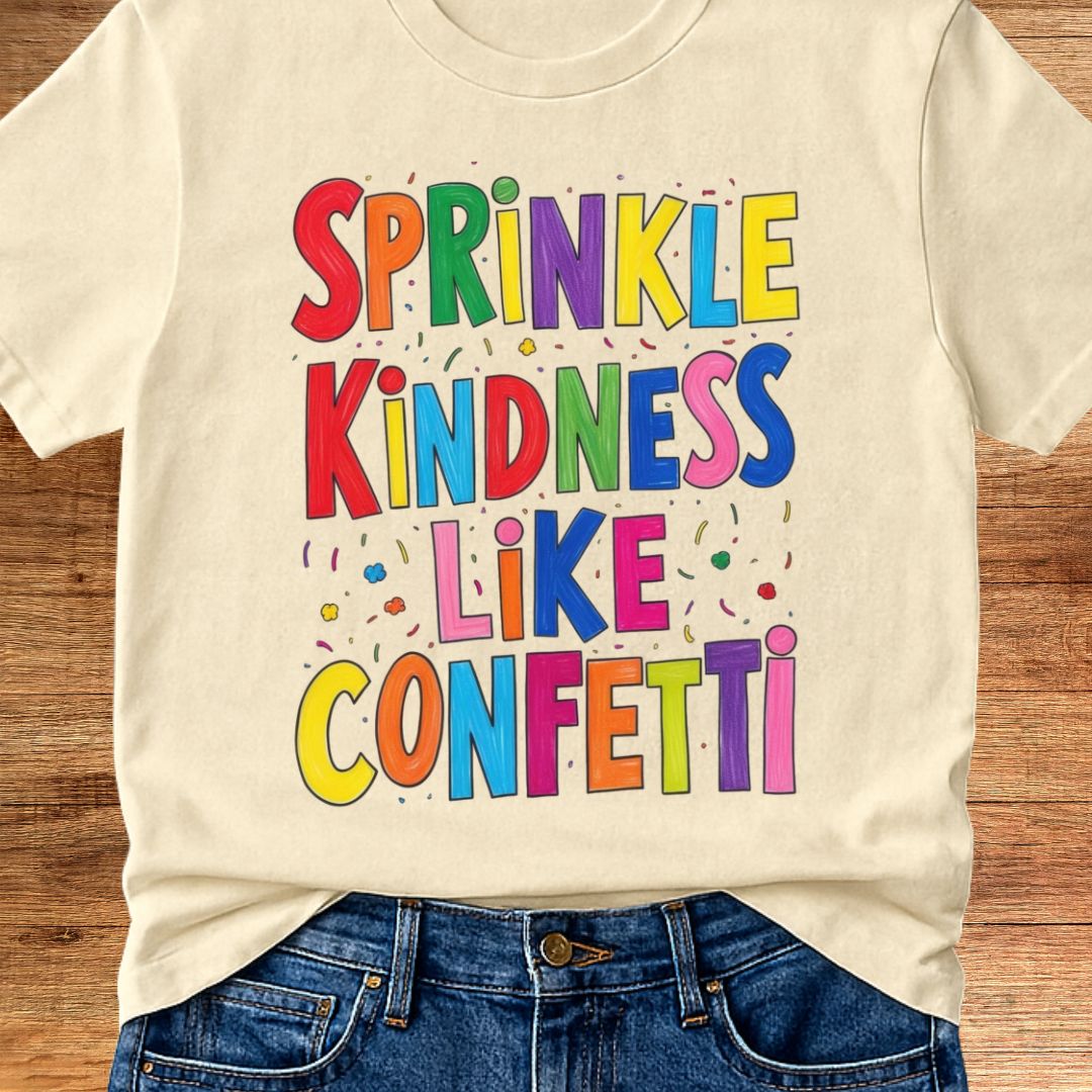 Sprinkle Kindness like Confetti Teacher T-Shirt - teachngear