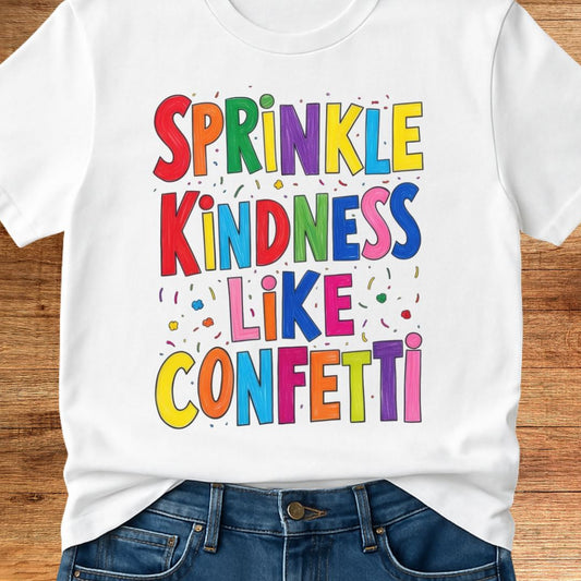 Sprinkle Kindness like Confetti Teacher T-Shirt - teachngear