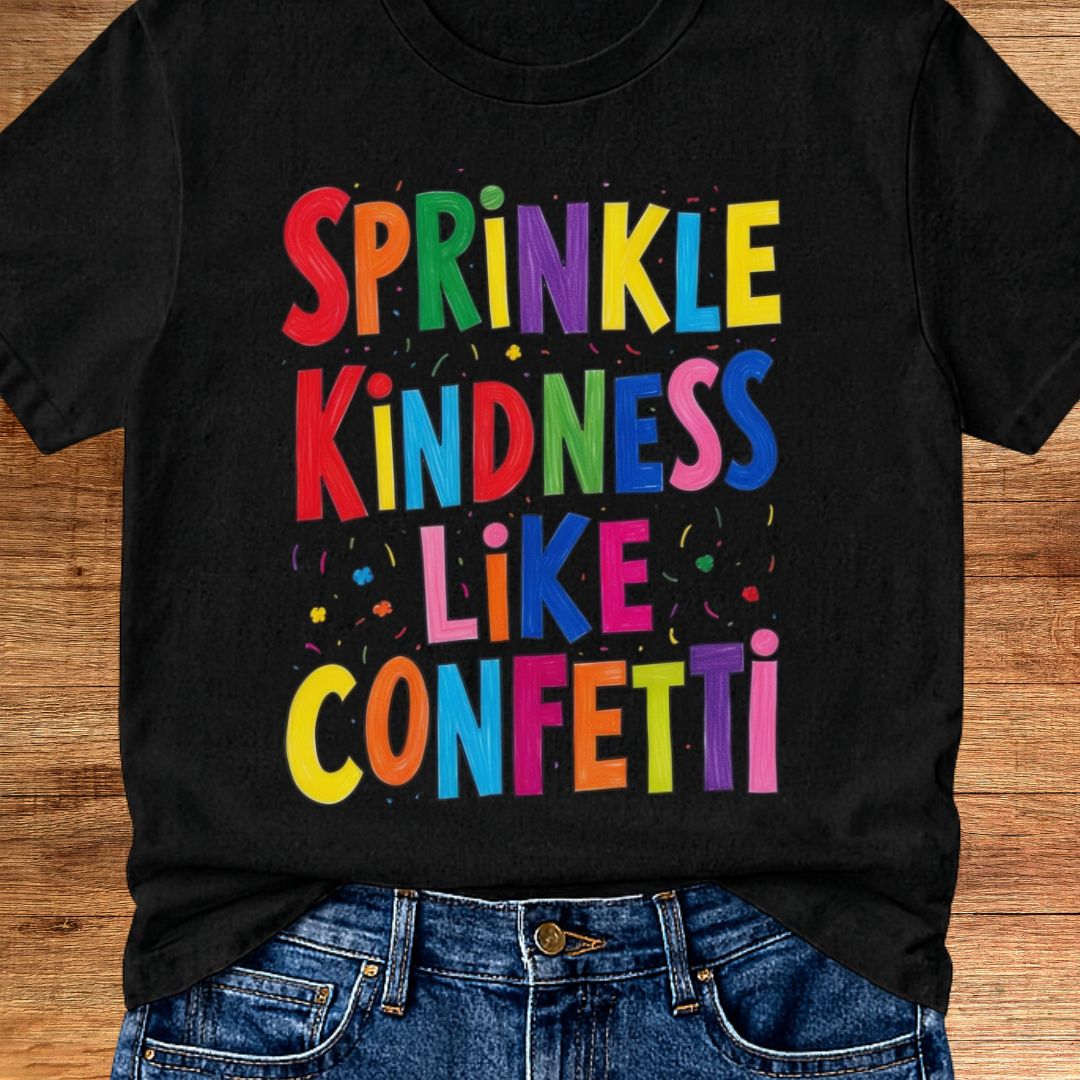Sprinkle Kindness like Confetti Teacher T-Shirt - teachngear