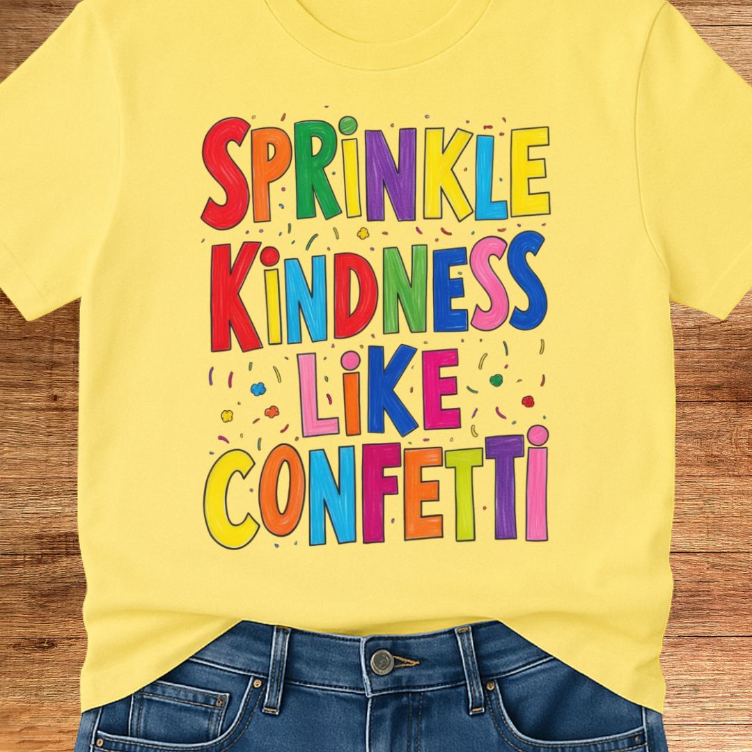 Sprinkle Kindness like Confetti Teacher T-Shirt - teachngear