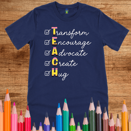 TEACH Acrostic Teacher Shirt - teachngear
