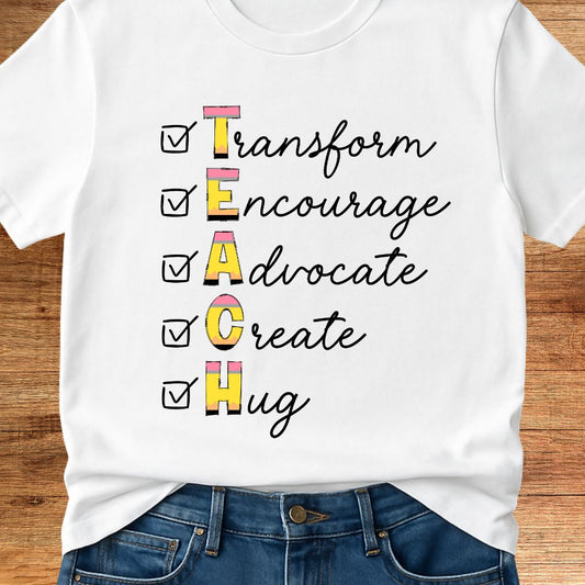 TEACH Acrostic Teacher T-Shirt - teachngear