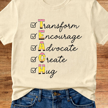 TEACH Acrostic Teacher T-Shirt - teachngear